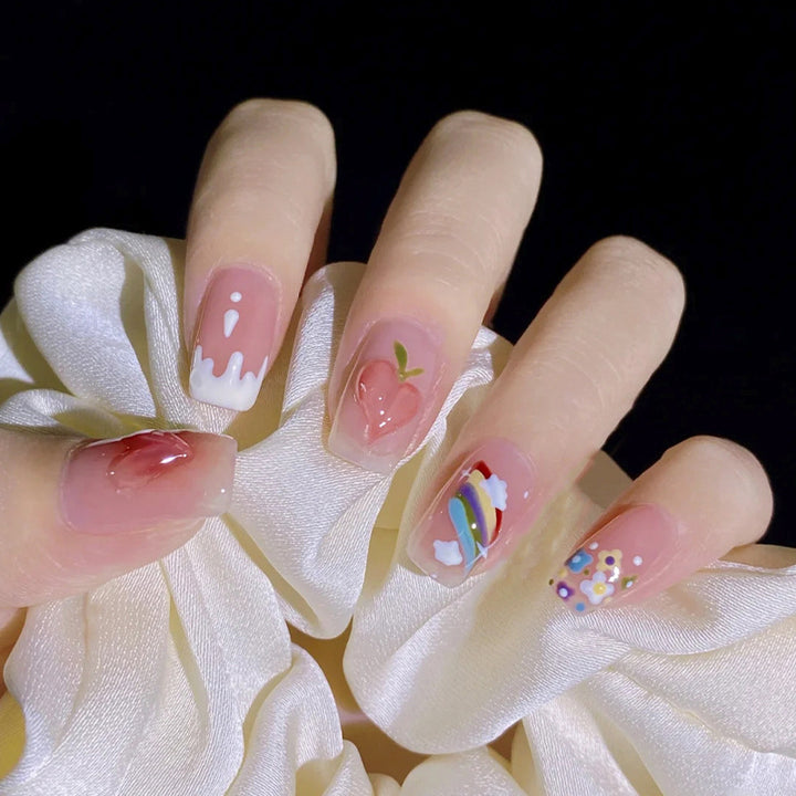 Cute Fruit-Themed Press-On Nail Art Set