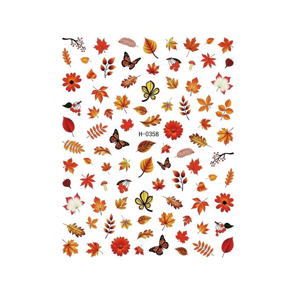Autumn-Themed Nail Art Stickers