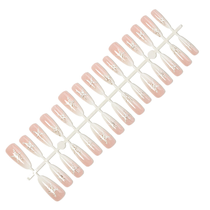 Artificial nail set with elegant star motifs Kalsten