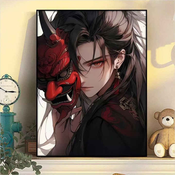 Dramatic Fantasy Mask Illustration Canvas Art Kalsten