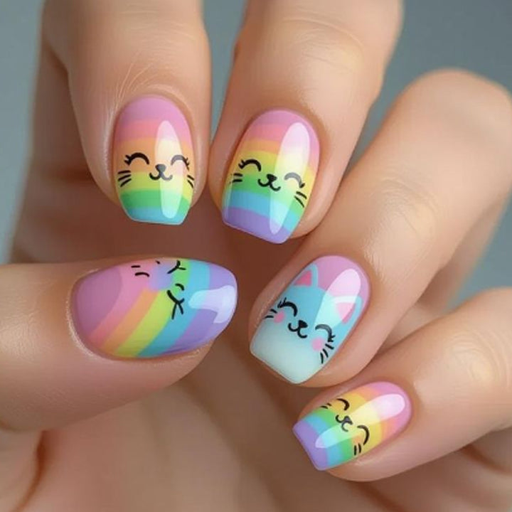 Playful Cat-Themed Nail Art Set Kalsten