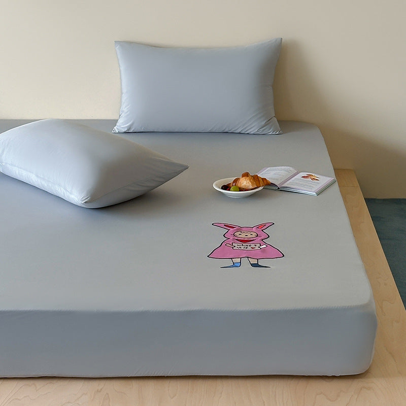 Fitted sheet with cute cat print and elastic all-around rubber