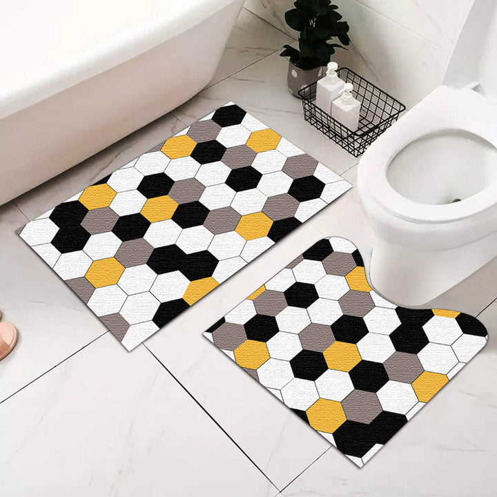 Abstract Geometric Bath Mat Set