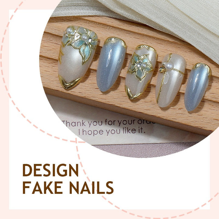 Glamorous artificial nails with floral designs Kalsten