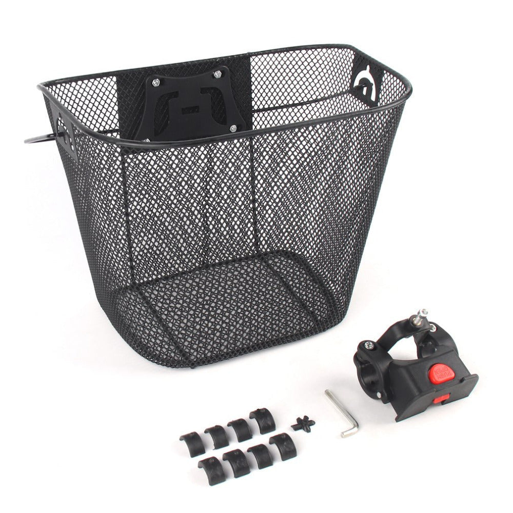 Front Quick Release Mesh Bicycle Basket with Locking Handlebar Mount Kalsten