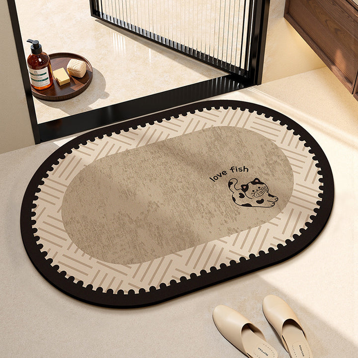 Cute Cat-Themed Kitchen Area Mat