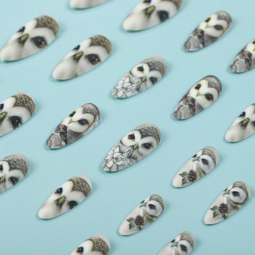 Artificial nails with owl design Kalsten