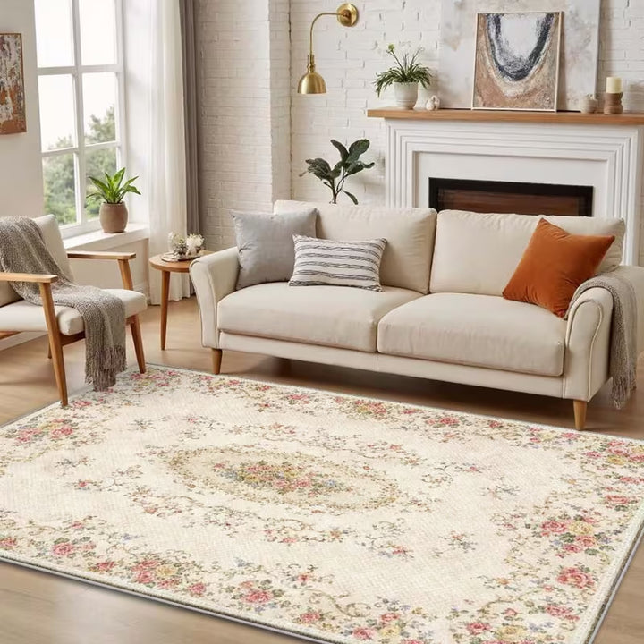 Vintage Floral Pattern Area Rug Kalsten