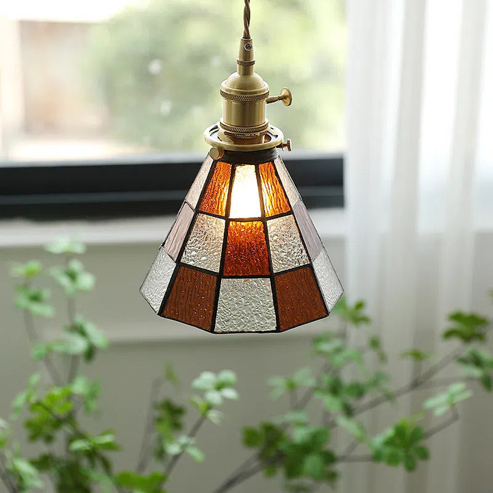 Adjustable Vintage Glass Pendant Light