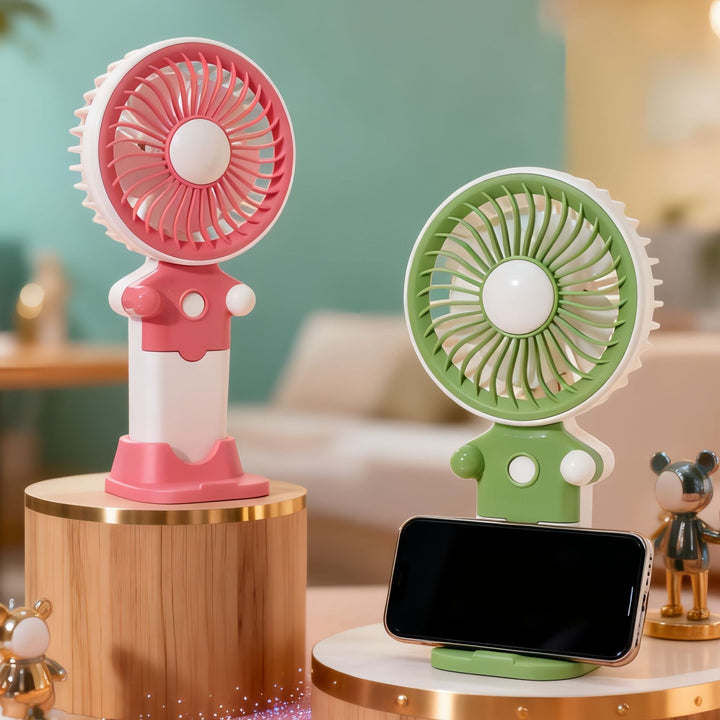 Women's Portable Hand Fan with USB Charging Function and Flexible Tilt Adjustment Kalsten