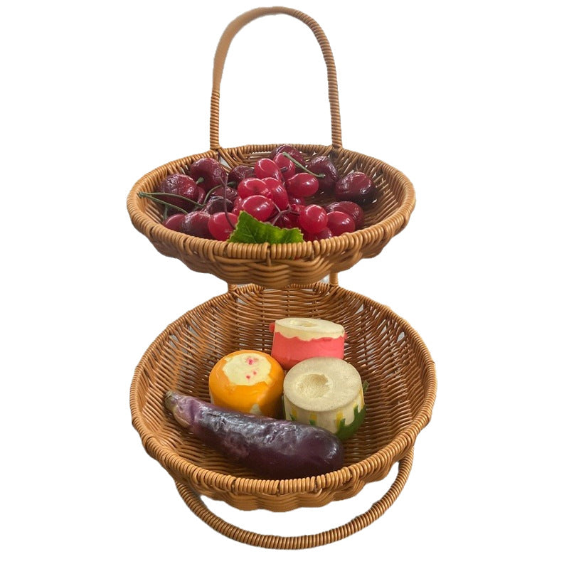 Multi-Tiered Wicker Fruit Display Kalsten