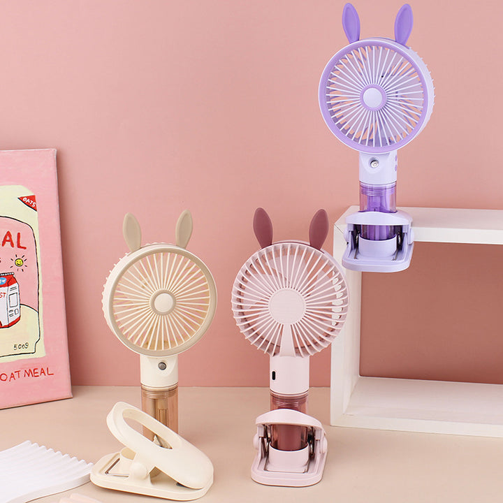 Cooling compact rechargeable clip-on misting handheld fan with detachable water reservoir and adjustable tilt Kalsten