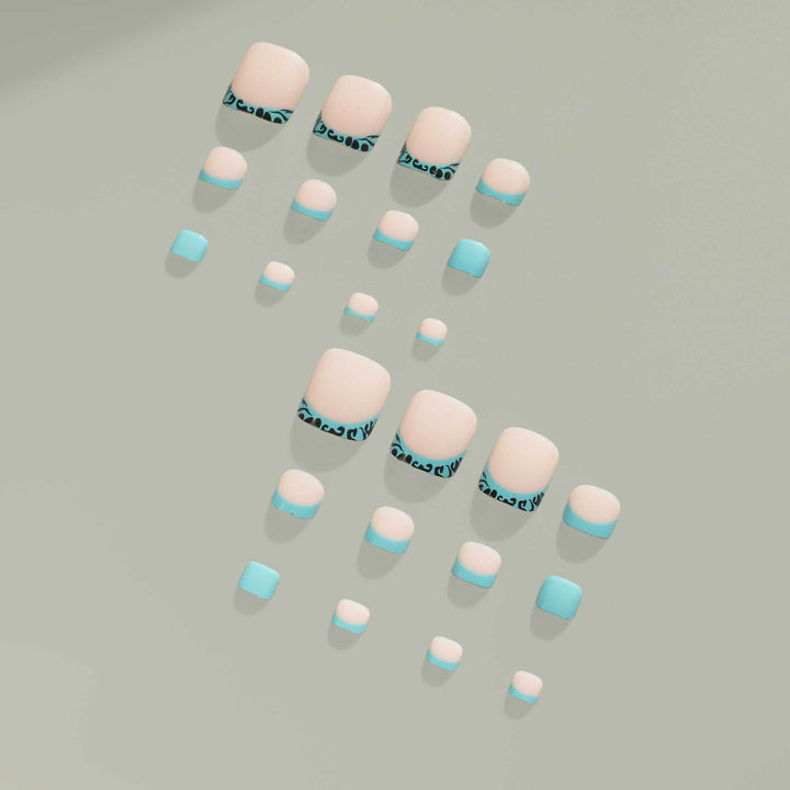 Decorative French Tip Pedicure Nail Art