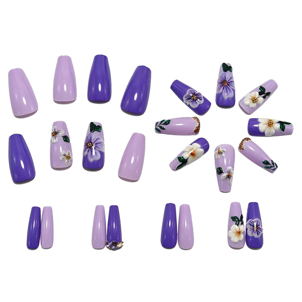 Artificial nails with floral decorations Kalsten