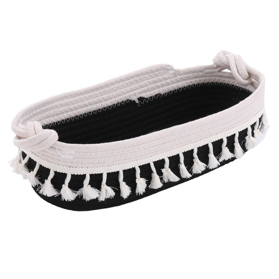 Women Decorative Storage Basket with Fringe Decoration Kalsten