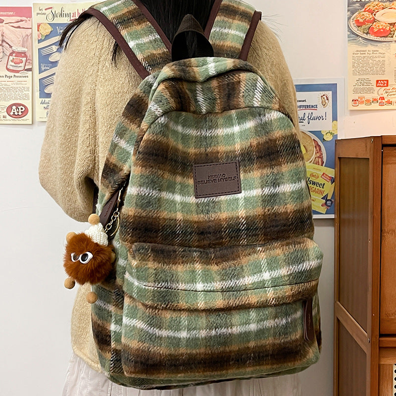 Stylish Plaid Backpack Kalsten