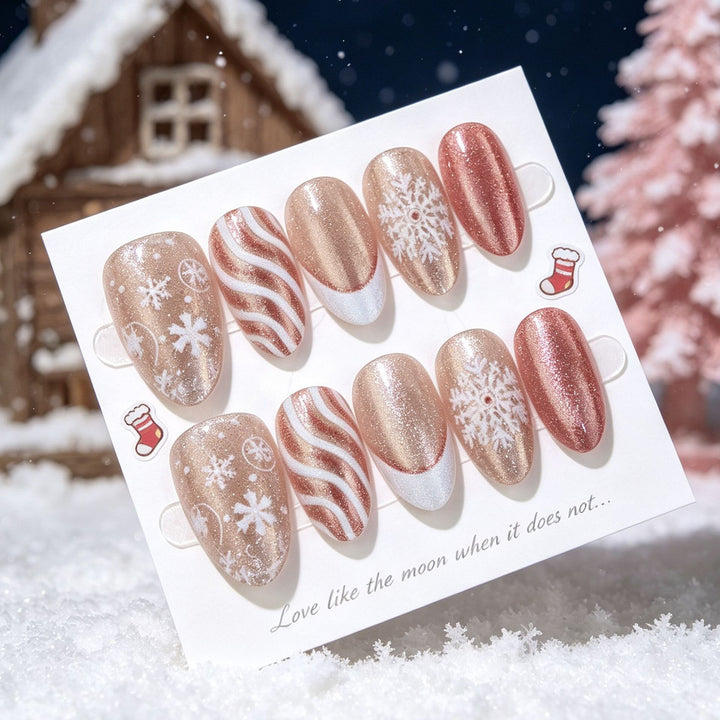 Holiday-Themed Glittery Press-On Nail Set Kalsten