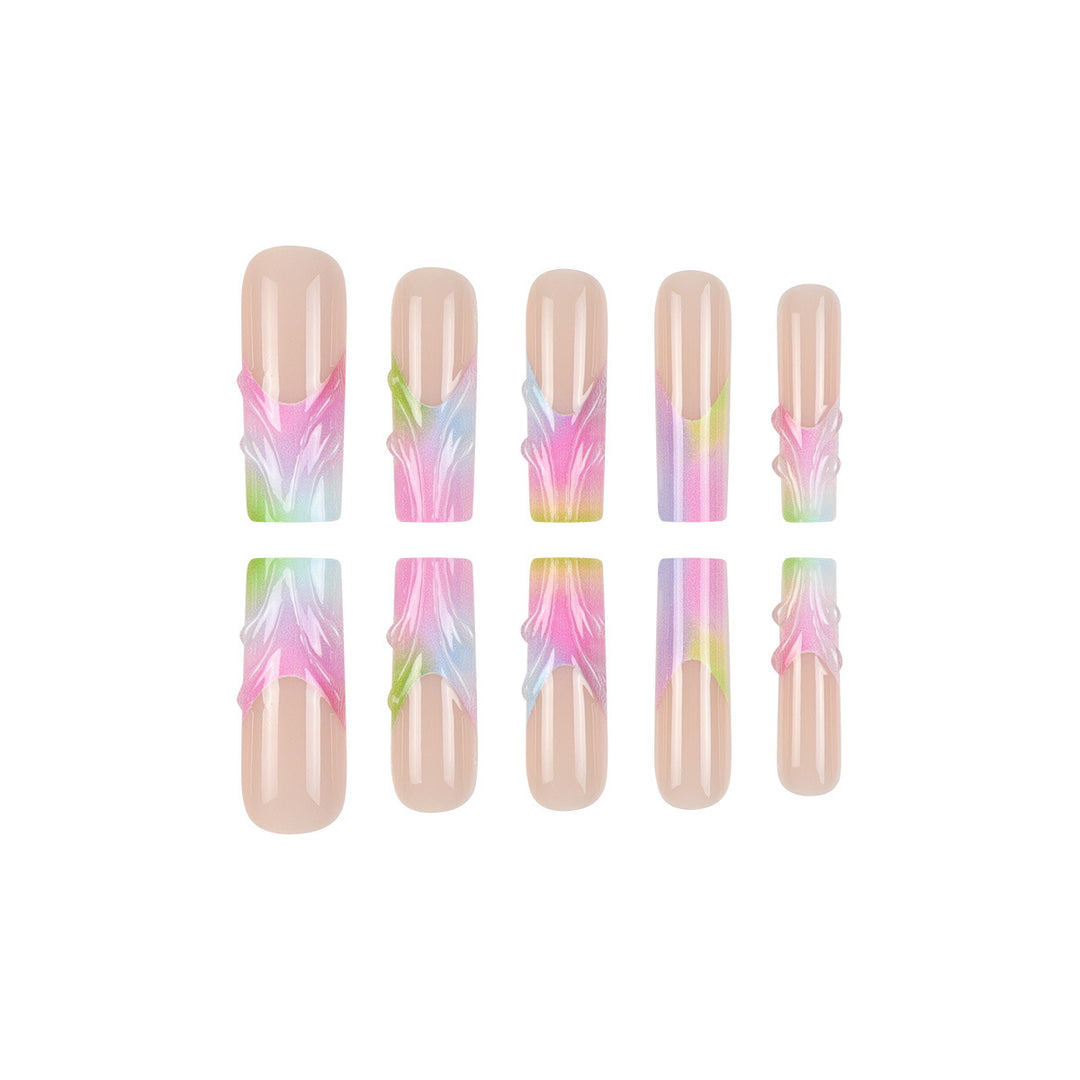 Artistic Gradient Long Stiletto Press-On Nails Kalsten