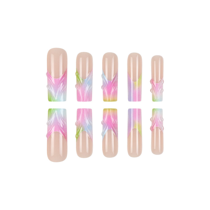 Artistic Gradient Long Stiletto Press-On Nails Kalsten