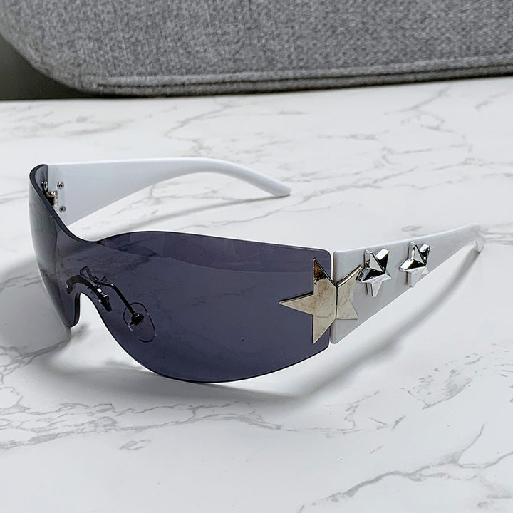 Women's stylish sports sunglasses with half-frame and striking star accents Kalsten