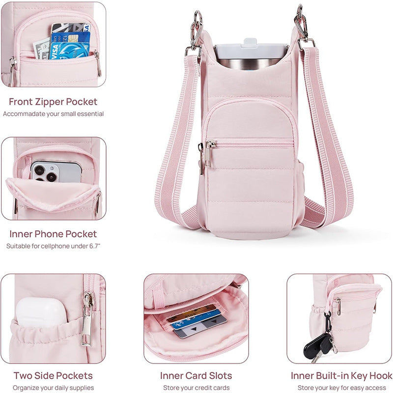 Practical shoulder bag with insulated drink holder Kalsten
