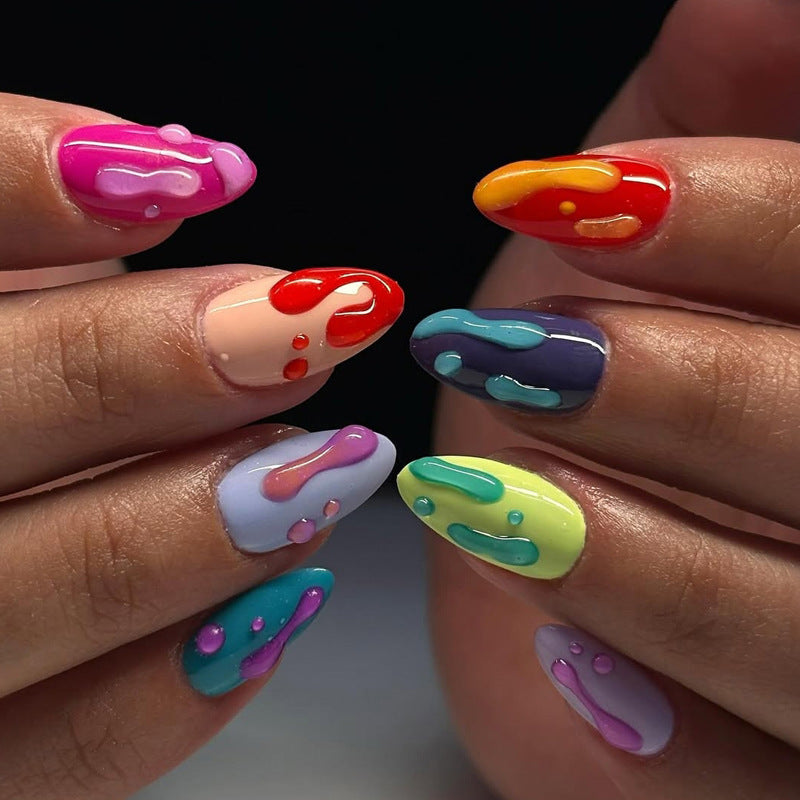 Artistic Drip Effect Press-On Nails
