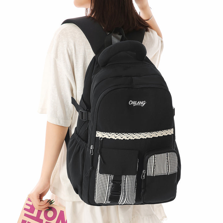 Stylish Multi-Functional Backpack with Lace Accents Kalsten