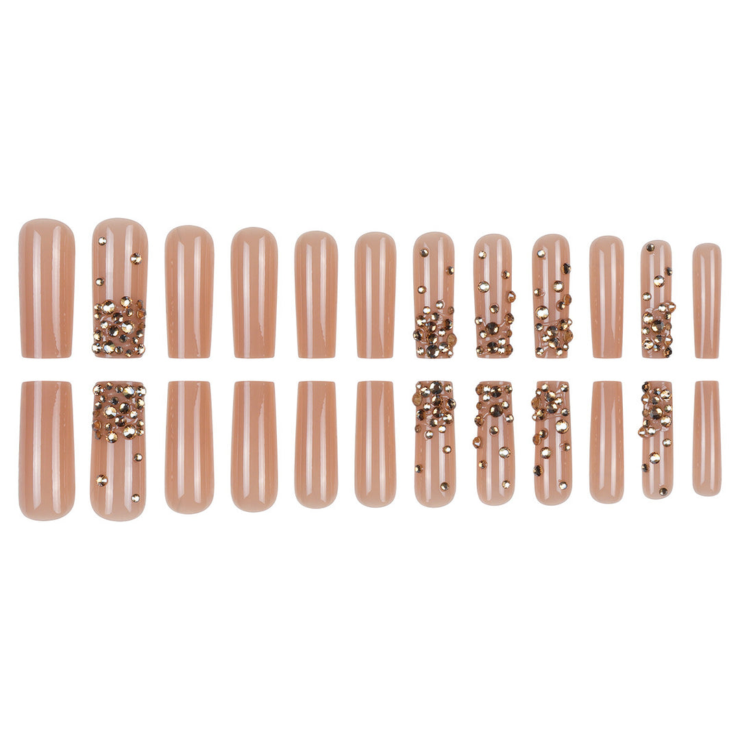 Decorative Long Stiletto Press-On Nails with Rhinestone Accents Kalsten