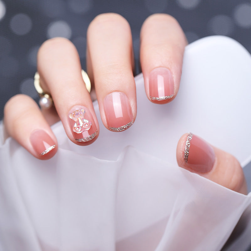 Elegant Glitter-Accent Nail Art