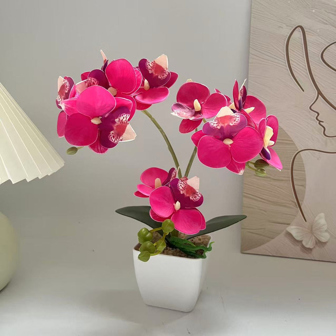 Lifelike Orchid Plant Arrangement for Home Display