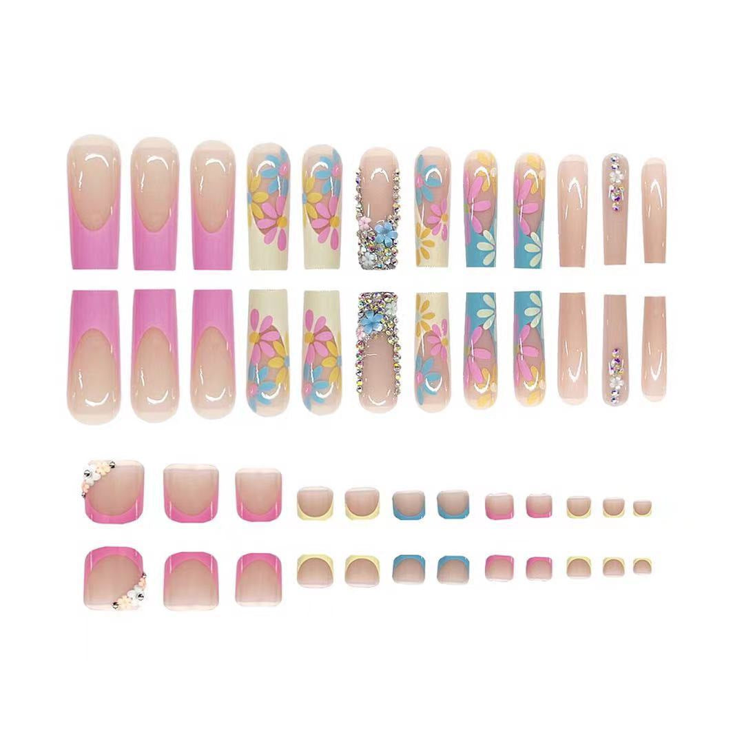 Floral Embellished Press-On Nail Set Kalsten
