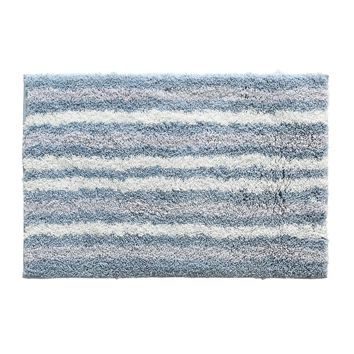Soft Bath Mat with Striped High-Pile Surface