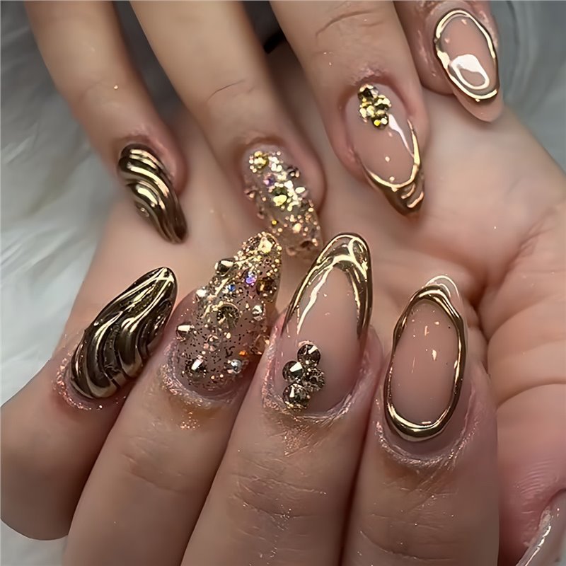 Glamorous 3D Decorative Press-On Nails Kalsten