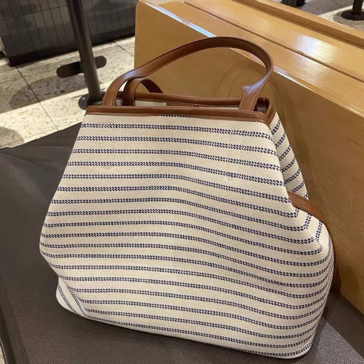 Striped Canvas Tote Bag Kalsten