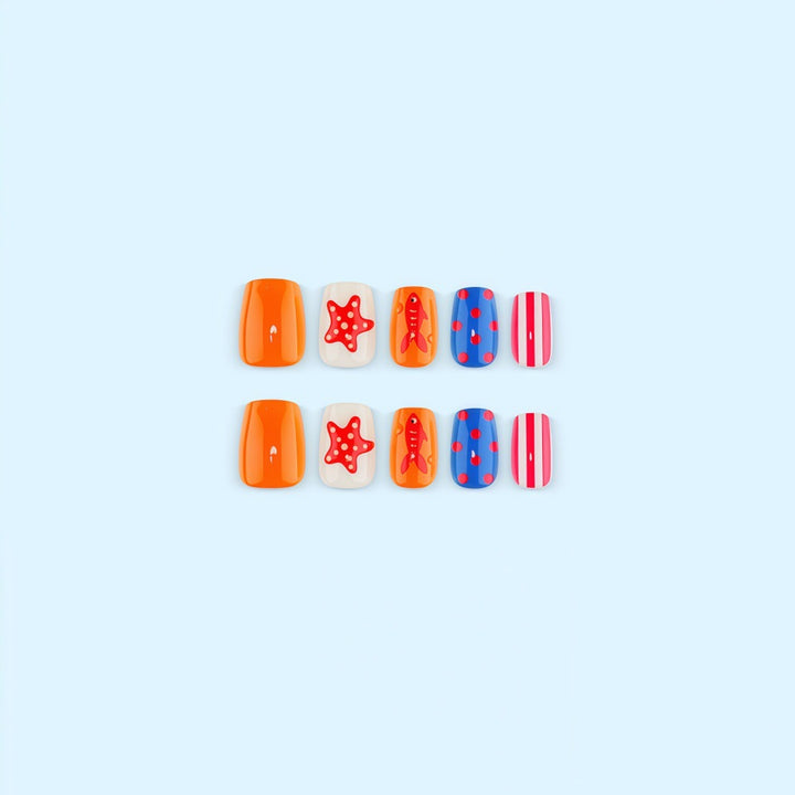 Creative artificial nails in maritime motif Kalsten