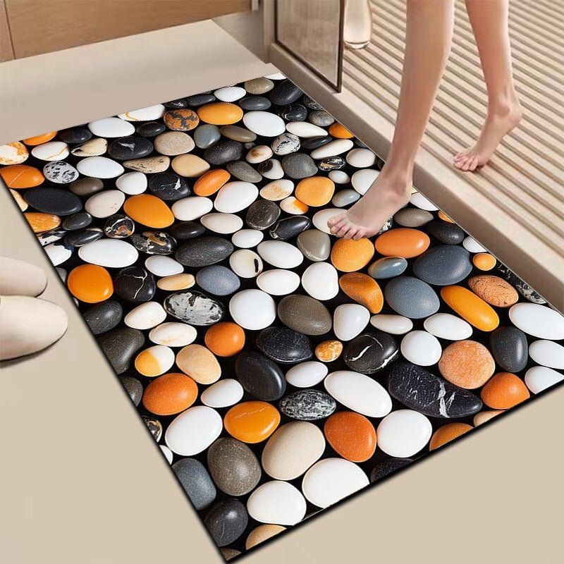 Textured Stone Print Area Mat Kalsten