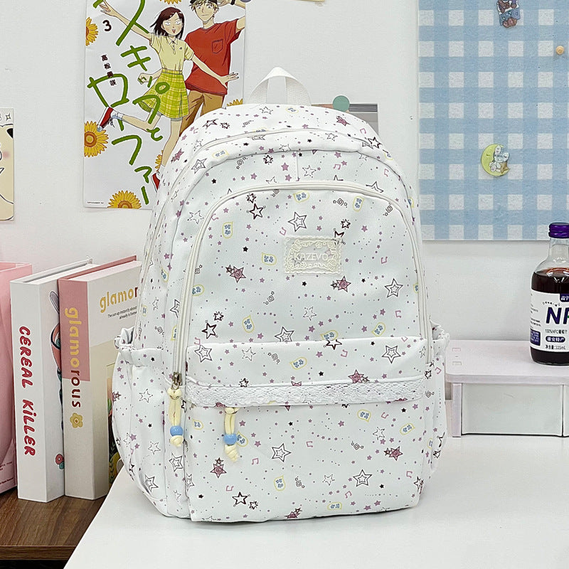 Playful Star-Printed School Backpack Kalsten