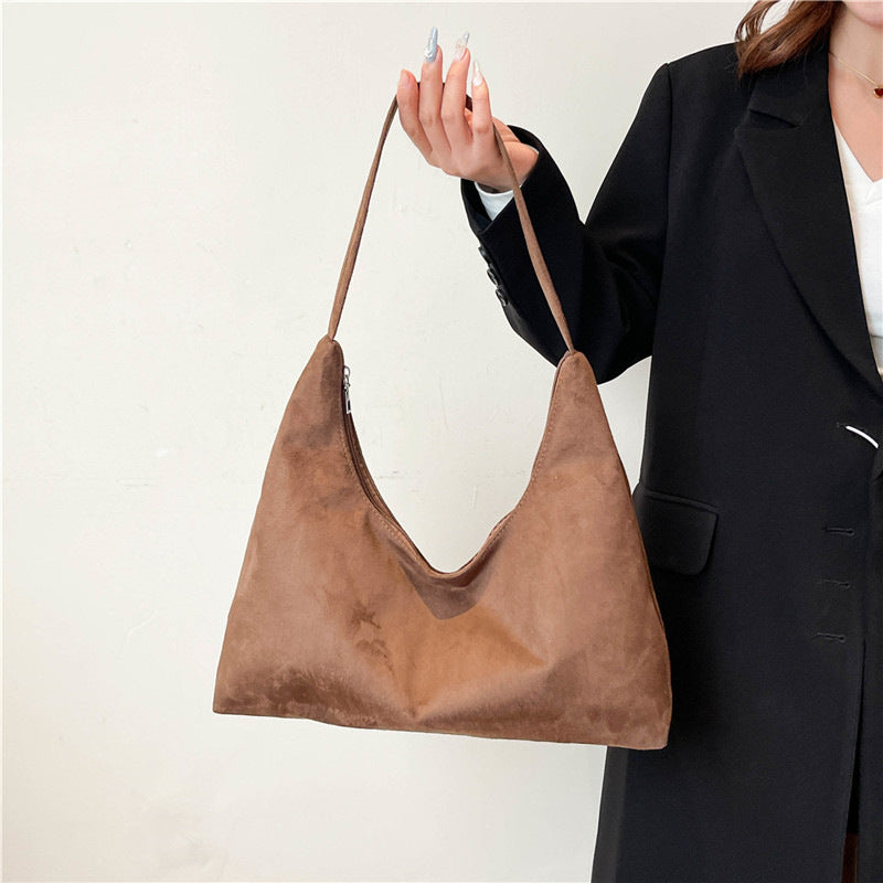 Suede Hobo Handbag