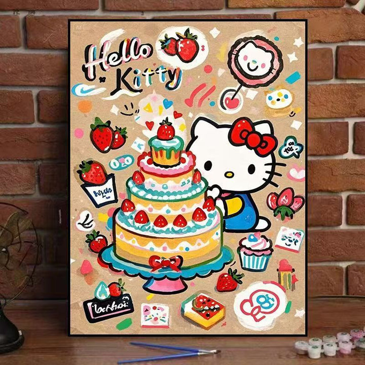 Whimsical Cat-Themed Canvas Art Print Kalsten