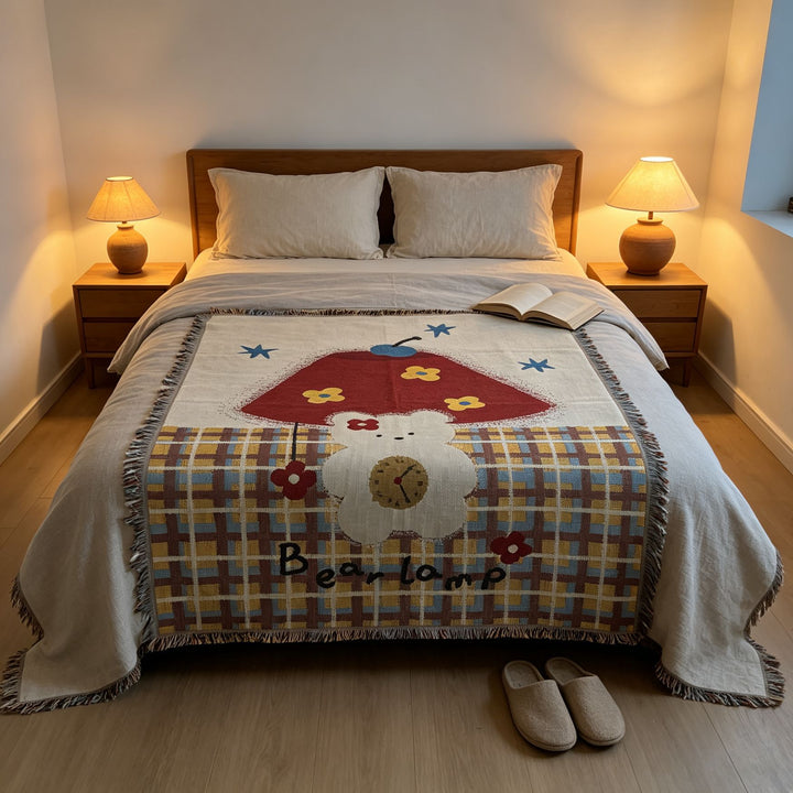 Cozy Cartoon-Themed Decorative Throw Blanket
