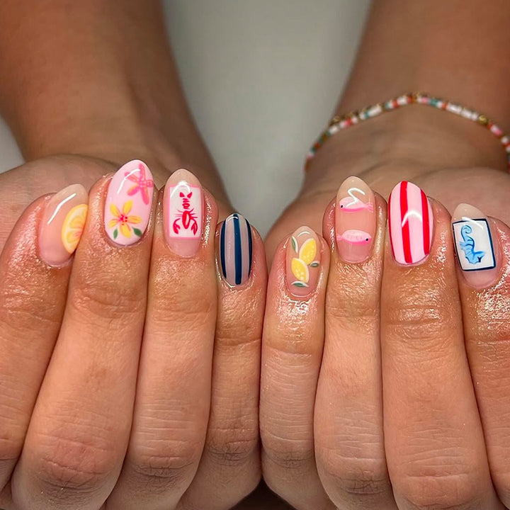 Artful fingernails with tropical designs Kalsten