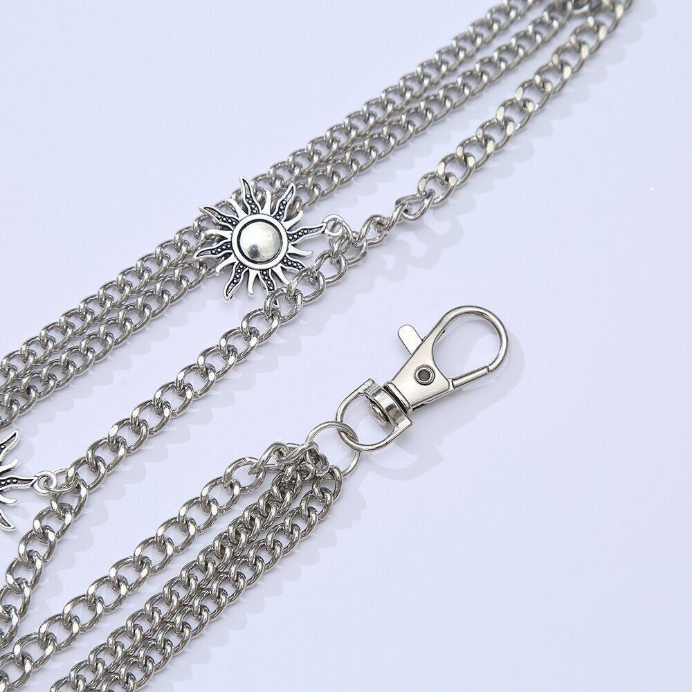 Fashionable chain necklace with sun motifs Kalsten
