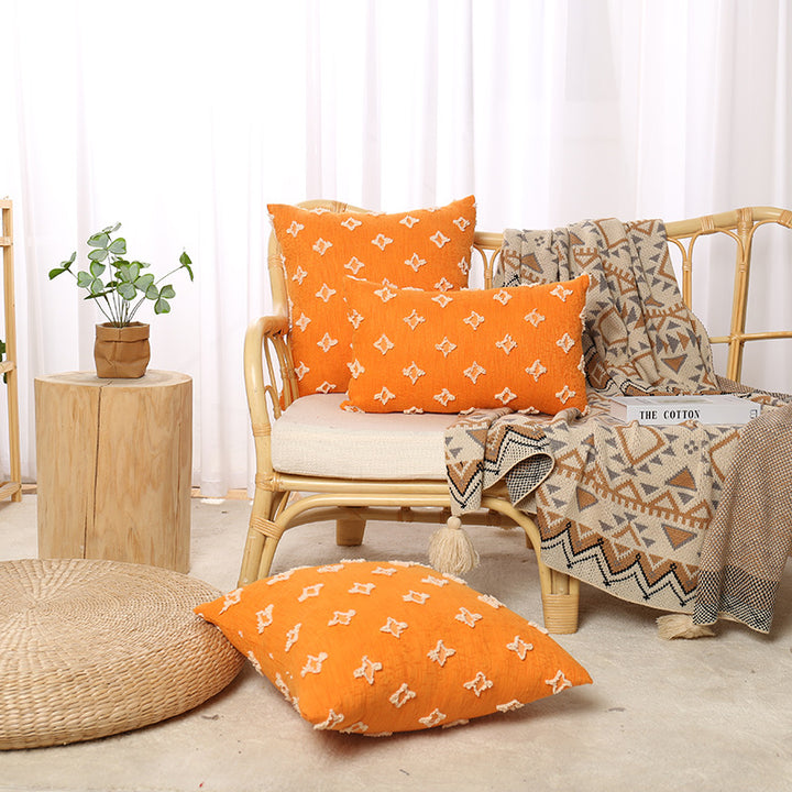 Bohemian Embroidered Square and Lumbar Throw Pillow Cover Set