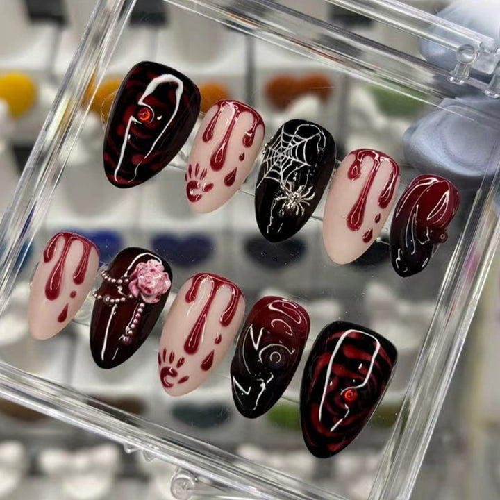 Halloween Artificial Nail Set with Creepy Designs Kalsten