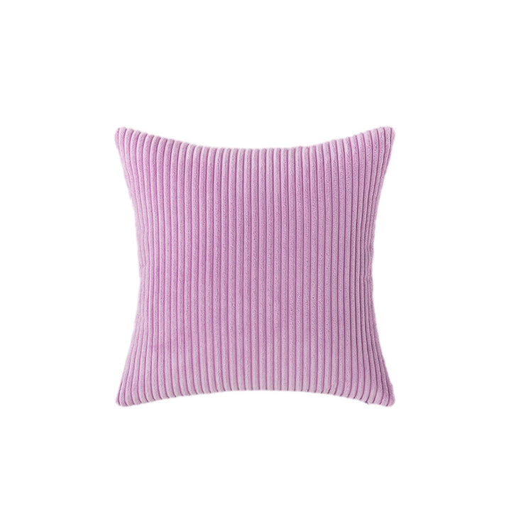 Corduroy Ribbed Square Accent Pillow Cover with Deep-Channel Texture and Concealed Zipper