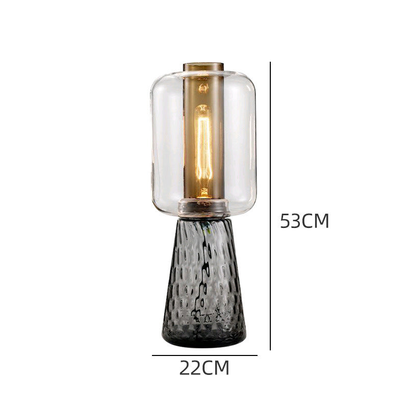 Glass Table Lamp with Textured Base