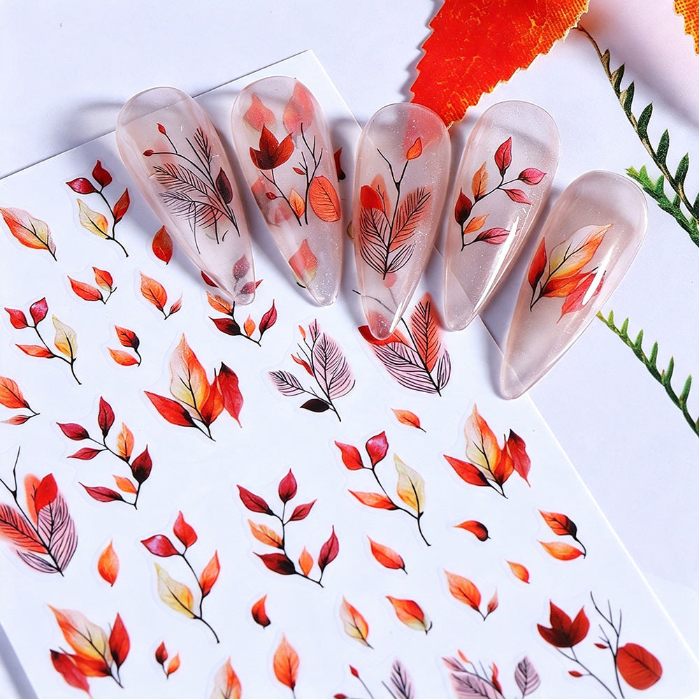 Autumn-Themed Nail Art Sticker Set