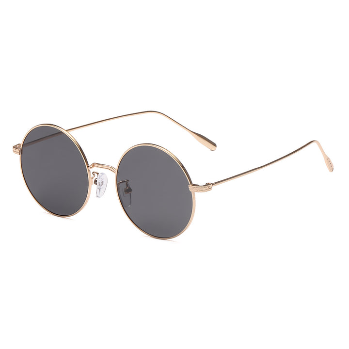 Women's round sunglasses with elegant metal frame and polarized lenses Kalsten