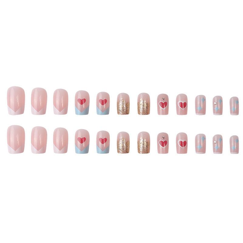 Creative Heart-Themed Press-On Nails Kalsten