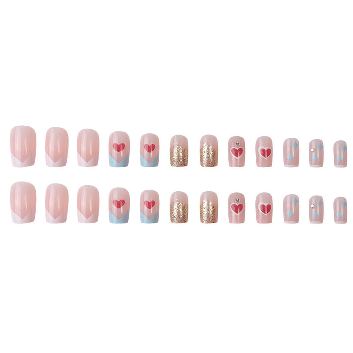 Creative Heart-Themed Press-On Nails Kalsten
